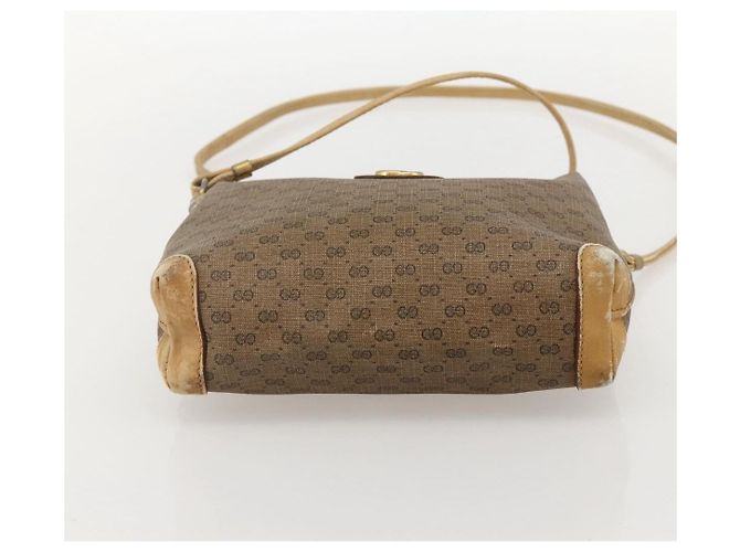Gucci Borsa a Spalla Micro GG Supreme PVC Beige Oro 07 37 4916 Auth YKZ1534 D'oro - vista 9