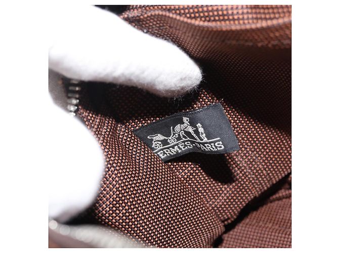 Hermès HERMES Borsa a Mano Her Line PM Tela Marrone Argento Auth 175534 - vista 16