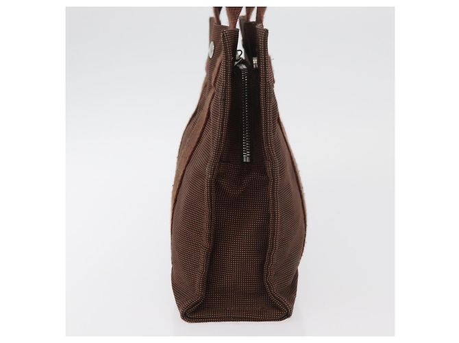 Hermès HERMES Borsa a Mano Her Line PM Tela Marrone Argento Auth 175534 - vista 6