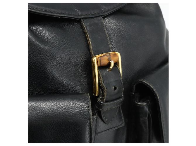 Zaino in Pelle Gucci Bamboo Nero Oro 003 1998 0016 Auth 176041 - vista 17