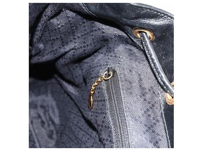 Zaino in Pelle Gucci Bamboo Nero Oro 003 1998 0016 Auth 176041 - vista 22