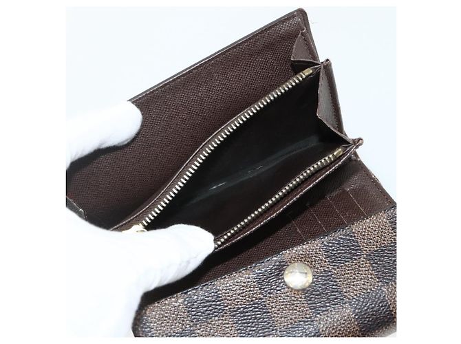 Portafoglio Monogram Damier Ebene 3 pezzi LOUIS VUITTON Auth 176526 Monogramma - vista 15