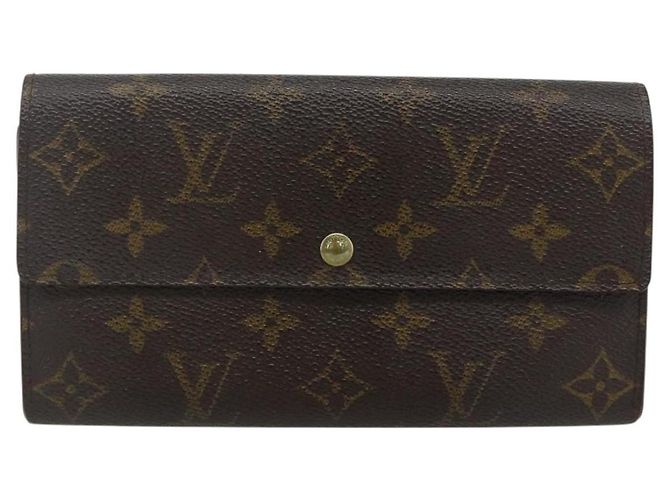 Portafoglio Monogram Damier Ebene 3 pezzi LOUIS VUITTON Auth 176526 Monogramma - vista 2
