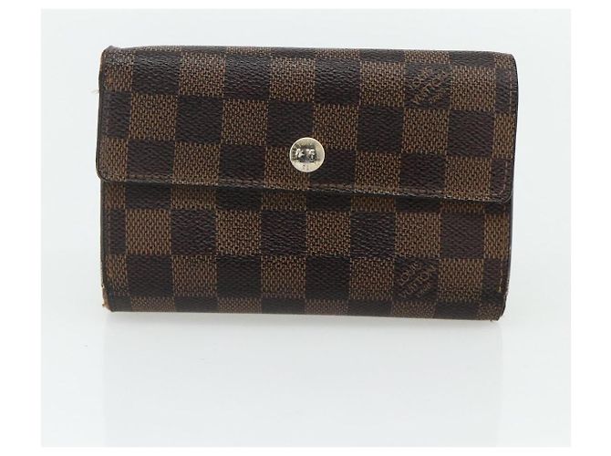 Portafoglio Monogram Damier Ebene 3 pezzi LOUIS VUITTON Auth 176526 Monogramma - vista 9