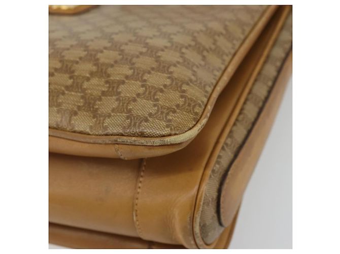 16 Céline Borsa a Spalla in Tela Macadam CELINE PVC Beige Oro Auth YKZ1105 D'oro - vista 10