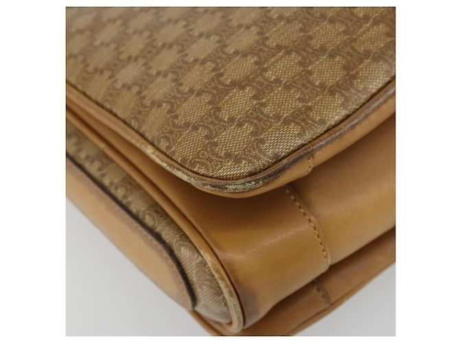 16 Céline Borsa a Spalla in Tela Macadam CELINE PVC Beige Oro Auth YKZ1105 D'oro - vista 11