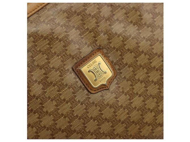 16 Céline Borsa a Spalla in Tela Macadam CELINE PVC Beige Oro Auth YKZ1105 D'oro - vista 14