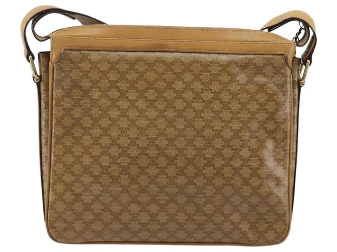 16 Céline Borsa a Spalla in Tela Macadam CELINE PVC Beige Oro Auth YKZ1105 D'oro - vista 3