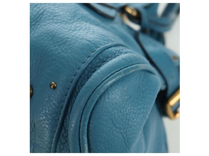 Chloé Borsa a mano Chloe Paddington in pelle blu oro argento autentica YKZ1547SAM D'oro - vista 11