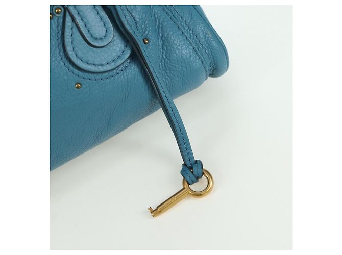 Chloé Borsa a mano Chloe Paddington in pelle blu oro argento autentica YKZ1547SAM D'oro - vista 14