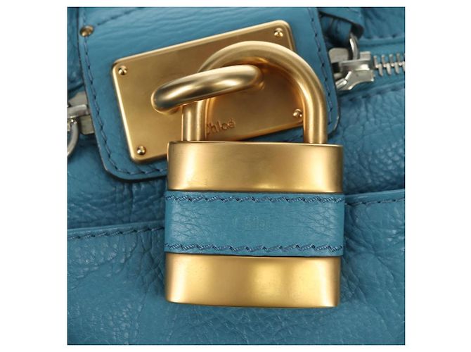 Chloé Borsa a mano Chloe Paddington in pelle blu oro argento autentica YKZ1547SAM D'oro - vista 15