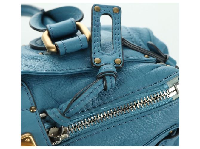 Chloé Borsa a mano Chloe Paddington in pelle blu oro argento autentica YKZ1547SAM D'oro - vista 16