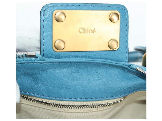 Chloé Borsa a mano Chloe Paddington in pelle blu oro argento autentica YKZ1547SAM D'oro - vista 17