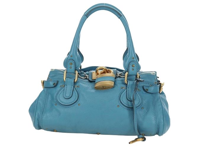 Chloé Borsa a mano Chloe Paddington in pelle blu oro argento autentica YKZ1547SAM D'oro - vista 2