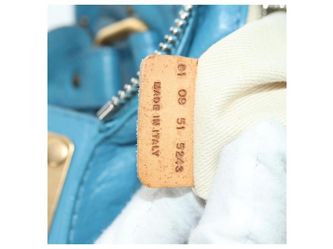 Chloé Borsa a mano Chloe Paddington in pelle blu oro argento autentica YKZ1547SAM D'oro - vista 23