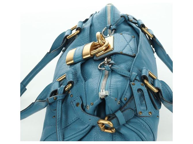 Chloé Borsa a mano Chloe Paddington in pelle blu oro argento autentica YKZ1547SAM D'oro - vista 6
