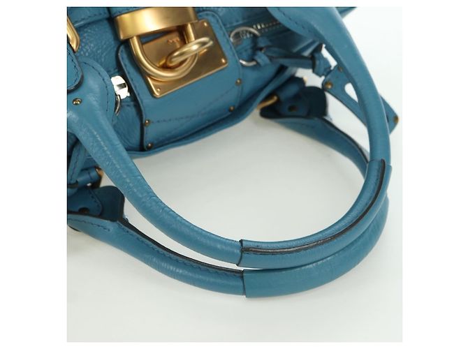 Chloé Borsa a mano Chloe Paddington in pelle blu oro argento autentica YKZ1547SAM D'oro - vista 7