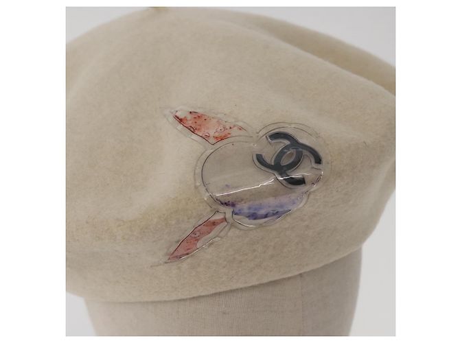 Cappello in Lana Avorio CC Auth 176523A di CHANEL Crudo - vista 7