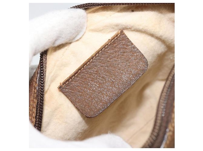 Borsa Sherry Line GG Supreme Web di GUCCI in PVC beige e oro 89 02 066 Auth BA12034 D'oro - vista 16