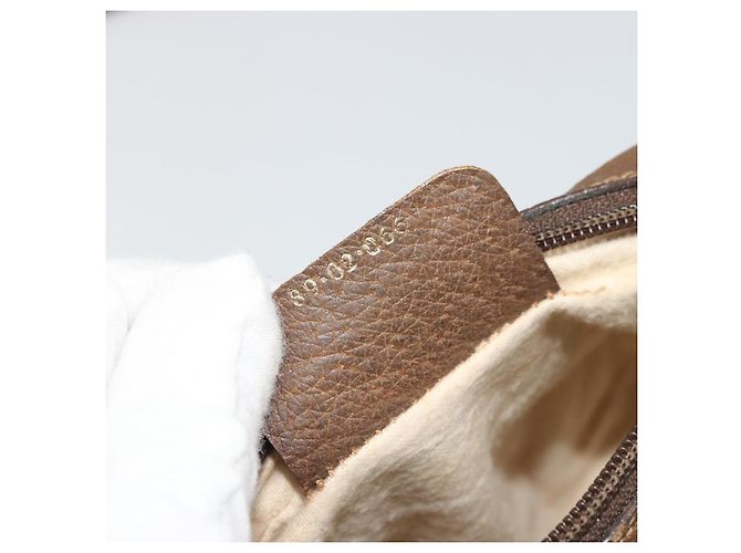 Borsa Sherry Line GG Supreme Web di GUCCI in PVC beige e oro 89 02 066 Auth BA12034 D'oro - vista 20
