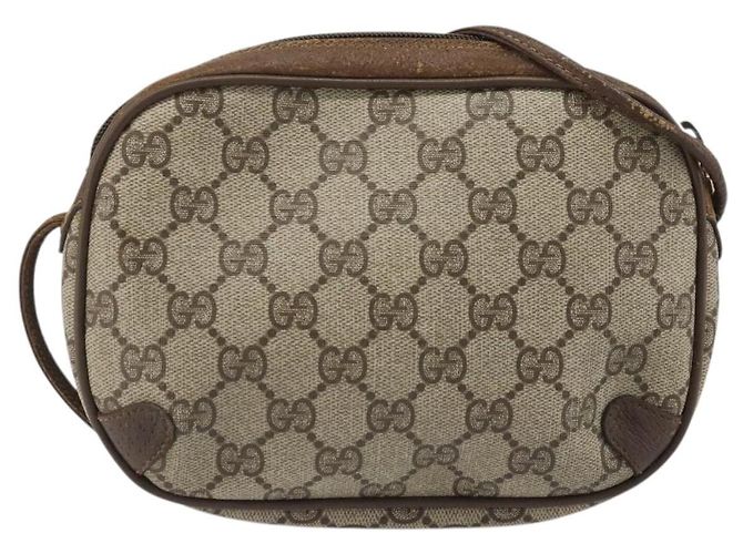 Borsa Sherry Line GG Supreme Web di GUCCI in PVC beige e oro 89 02 066 Auth BA12034 D'oro - vista 3
