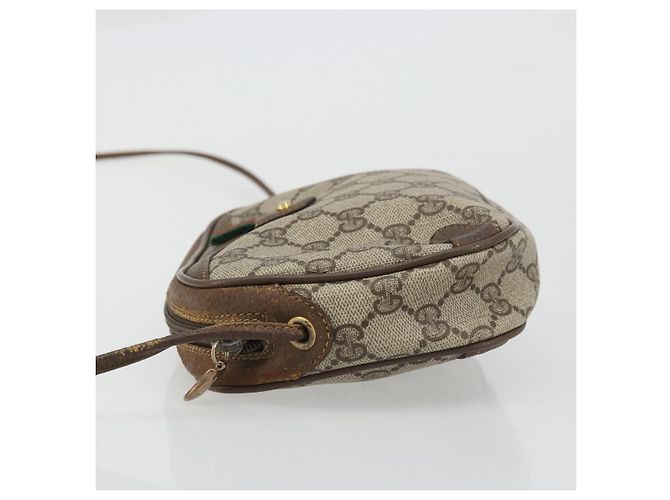 Borsa Sherry Line GG Supreme Web di GUCCI in PVC beige e oro 89 02 066 Auth BA12034 D'oro - vista 5