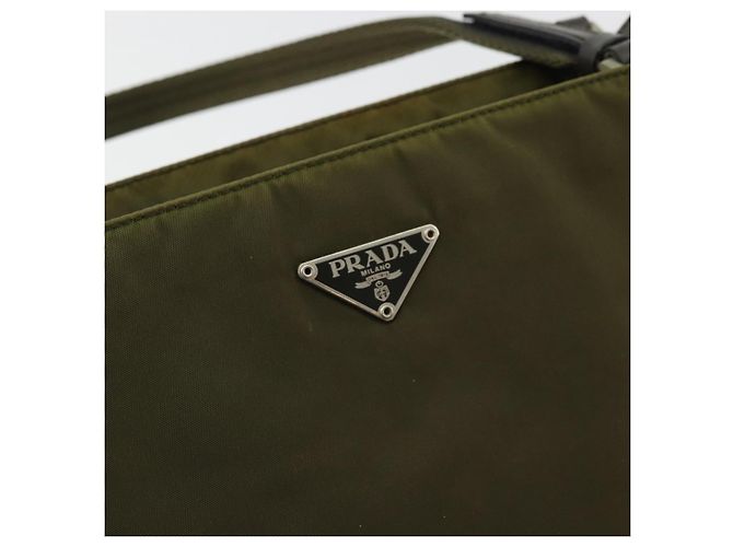 PRADA Handtasche Nylon Khaki Silber Authentisch 175268 - Ansicht 14