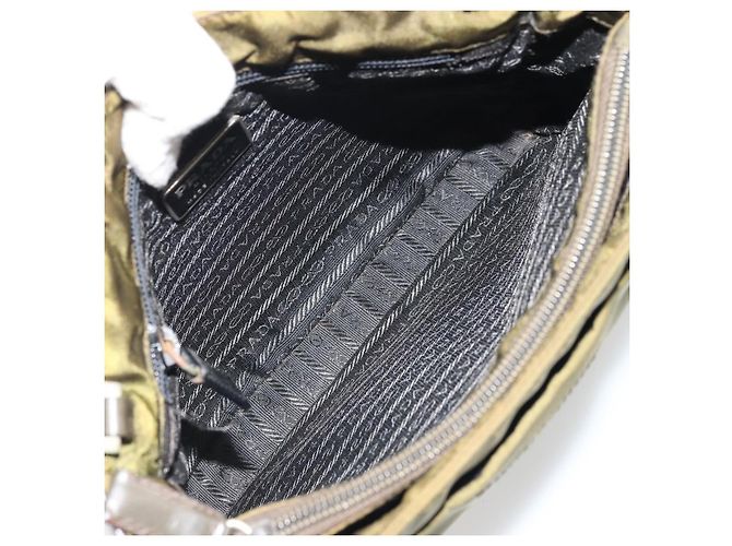 PRADA Handtasche Nylon Khaki Silber Authentisch 175268 - Ansicht 16