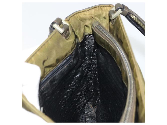 PRADA Handtasche Nylon Khaki Silber Authentisch 175268 - Ansicht 17