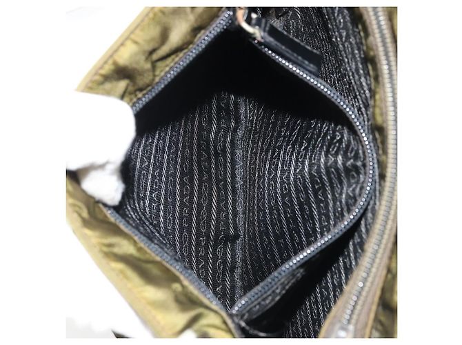 PRADA Handtasche Nylon Khaki Silber Authentisch 175268 - Ansicht 20
