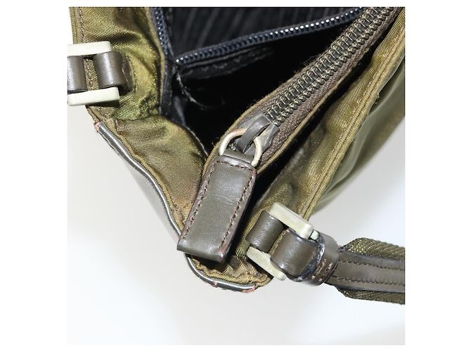 PRADA Handtasche Nylon Khaki Silber Authentisch 175268 - Ansicht 21