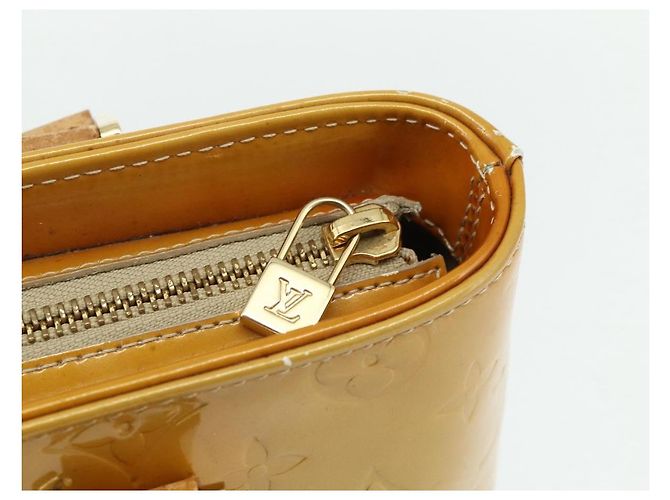 LOUIS VUITTON Borsa a Mano Houston Monogram Vernis Beige M91004 LV Auth ti3835 - vista 14