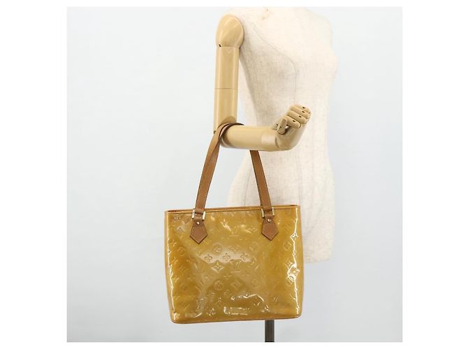 LOUIS VUITTON Borsa a Mano Houston Monogram Vernis Beige M91004 LV Auth ti3835 - vista 23