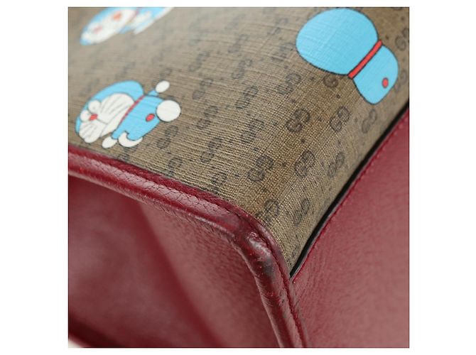 GUCCI GUCCI �~ Bolsa Micro GG Supreme Doraemon PVC 2way 653952 Auth YKZ1325SAM Bege Dourado - vista 15