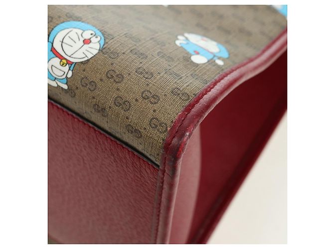 GUCCI GUCCI �~ Bolsa Micro GG Supreme Doraemon PVC 2way 653952 Auth YKZ1325SAM Bege Dourado - vista 16