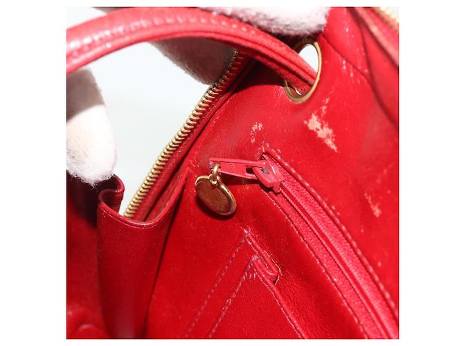 Borsa a Spalla V Stitch CHANEL in Pelle di Agnello Oro Rosso CC Auth mr2345 D'oro - vista 18