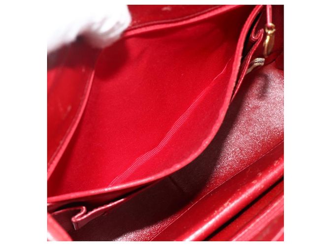 Borsa a Spalla V Stitch CHANEL in Pelle di Agnello Oro Rosso CC Auth mr2345 D'oro - vista 19