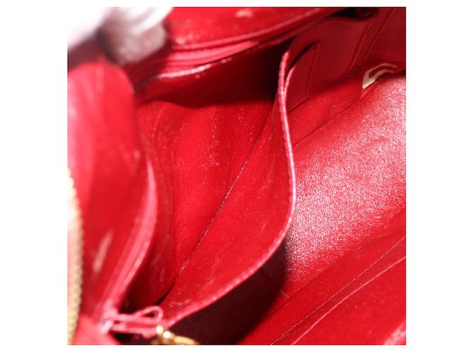 Borsa a Spalla V Stitch CHANEL in Pelle di Agnello Oro Rosso CC Auth mr2345 D'oro - vista 20