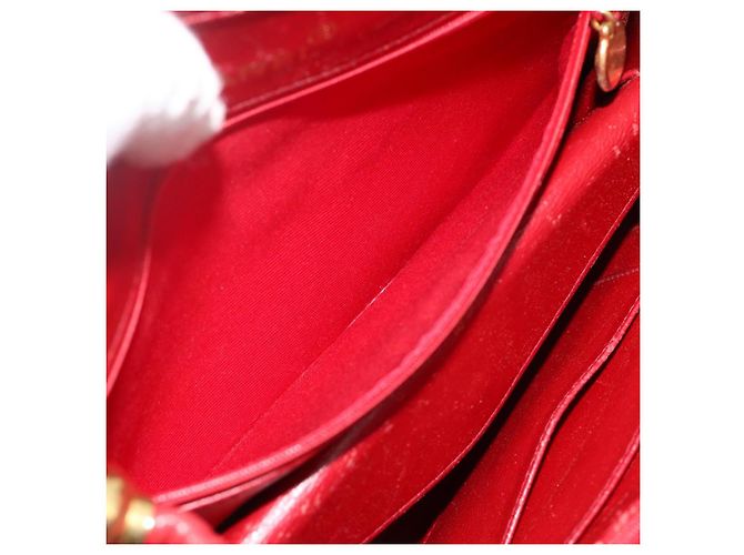 Borsa a Spalla V Stitch CHANEL in Pelle di Agnello Oro Rosso CC Auth mr2345 D'oro - vista 22