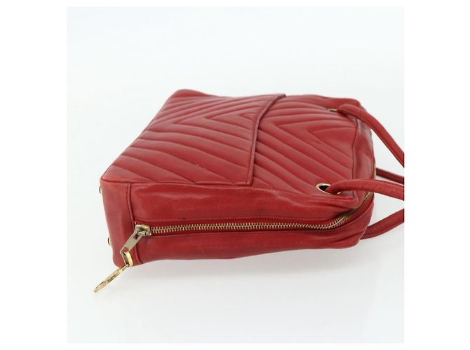 Borsa a Spalla V Stitch CHANEL in Pelle di Agnello Oro Rosso CC Auth mr2345 D'oro - vista 5