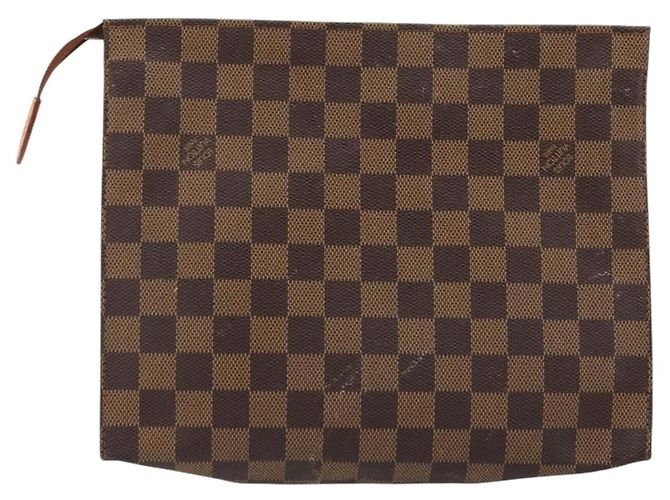 LOUIS VUITTON Poche Toilette 26 Damier Ebene N47543 Auth LV 175966 - vista 2