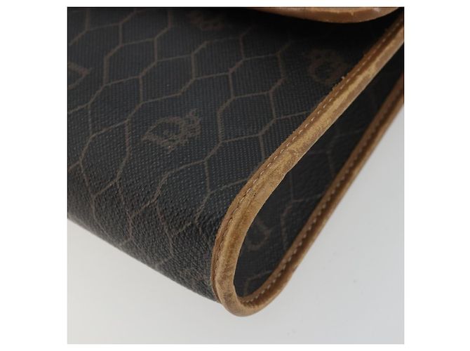 Borsa a spalla in tela a nido d'ape PVC nera e oro Christian Dior Auth 175612 Nero D'oro - vista 10