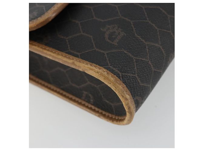 Borsa a spalla in tela a nido d'ape PVC nera e oro Christian Dior Auth 175612 Nero D'oro - vista 11
