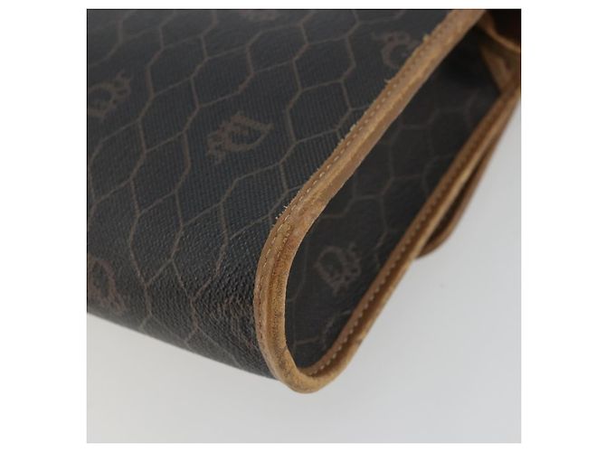Borsa a spalla in tela a nido d'ape PVC nera e oro Christian Dior Auth 175612 Nero D'oro - vista 12