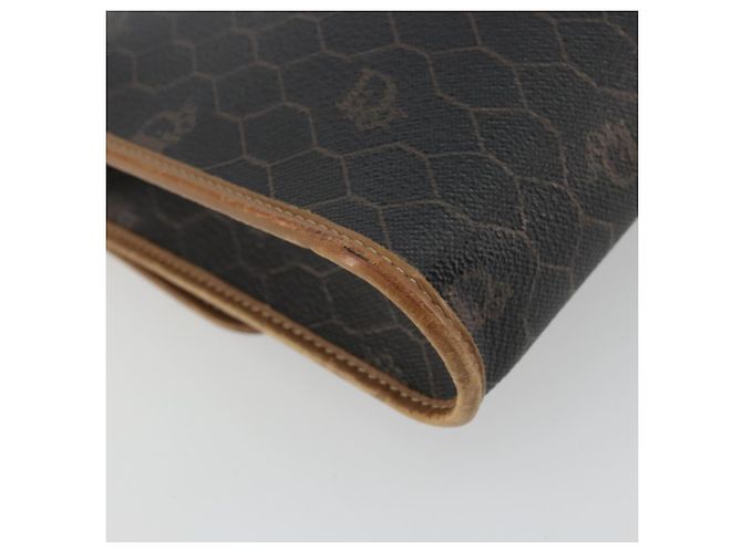 Borsa a spalla in tela a nido d'ape PVC nera e oro Christian Dior Auth 175612 Nero D'oro - vista 13