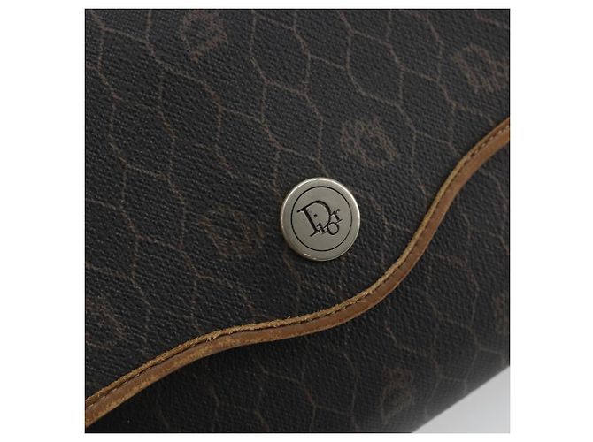 Borsa a spalla in tela a nido d'ape PVC nera e oro Christian Dior Auth 175612 Nero D'oro - vista 14