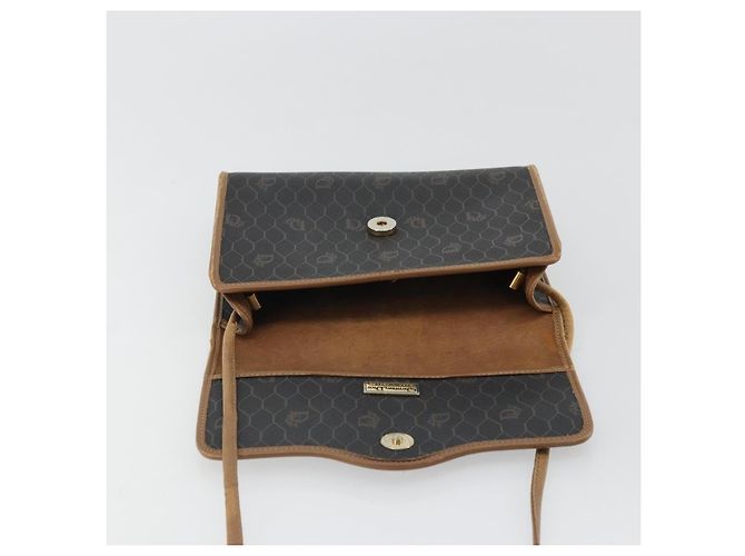 Borsa a spalla in tela a nido d'ape PVC nera e oro Christian Dior Auth 175612 Nero D'oro - vista 15