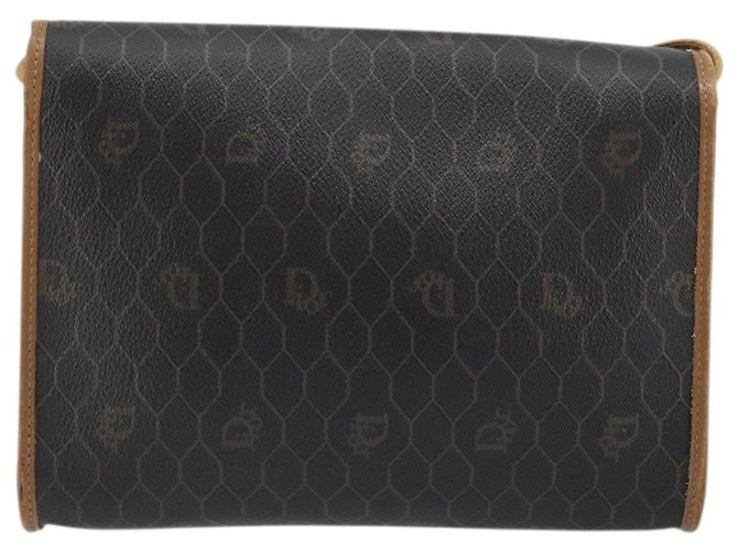 Borsa a spalla in tela a nido d'ape PVC nera e oro Christian Dior Auth 175612 Nero D'oro - vista 3