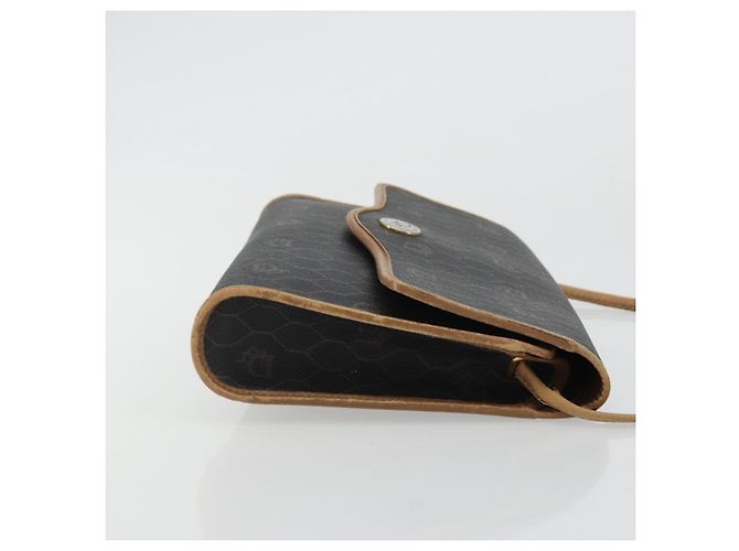Borsa a spalla in tela a nido d'ape PVC nera e oro Christian Dior Auth 175612 Nero D'oro - vista 4