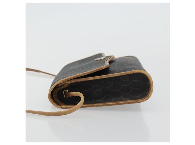 Borsa a spalla in tela a nido d'ape PVC nera e oro Christian Dior Auth 175612 Nero D'oro - vista 5
